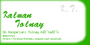 kalman tolnay business card